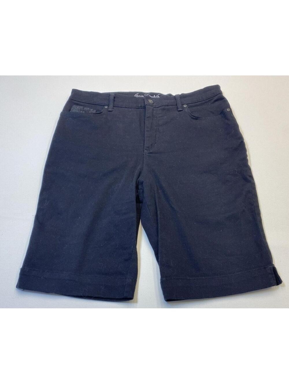 Gloria Vanderbilt Amanda Black Denim Bermuda Shorts Size 12